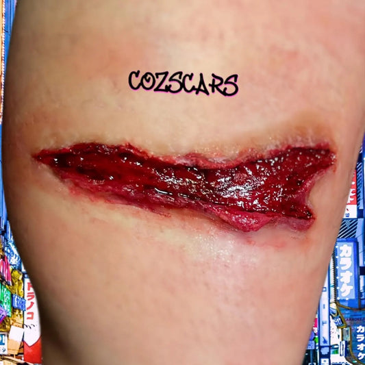 6 Large Open Wounds Laceration Skin Tear Easy to Apply and Use for EMS Scenario Training, Cosplay, & Fun